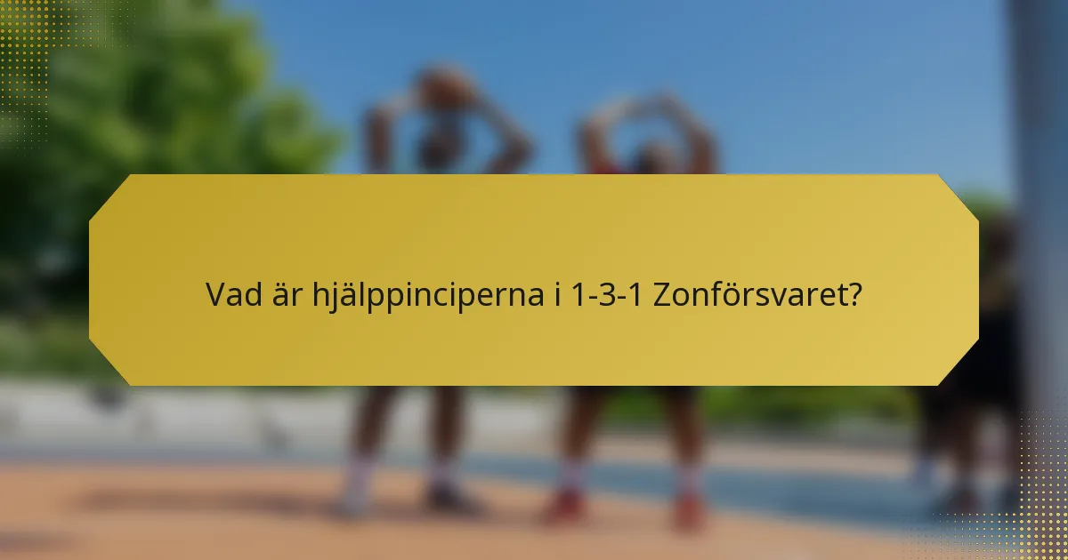 Vad är hjälppinciperna i 1-3-1 Zonförsvaret?